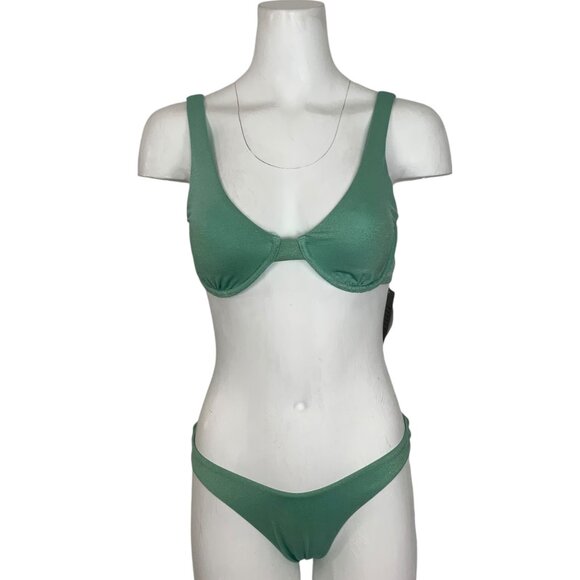VYB Vicious Young Babes Two-Piece Bikini Swimsuit S Aqua Poolside Beach Summer - Picture 1 of 12